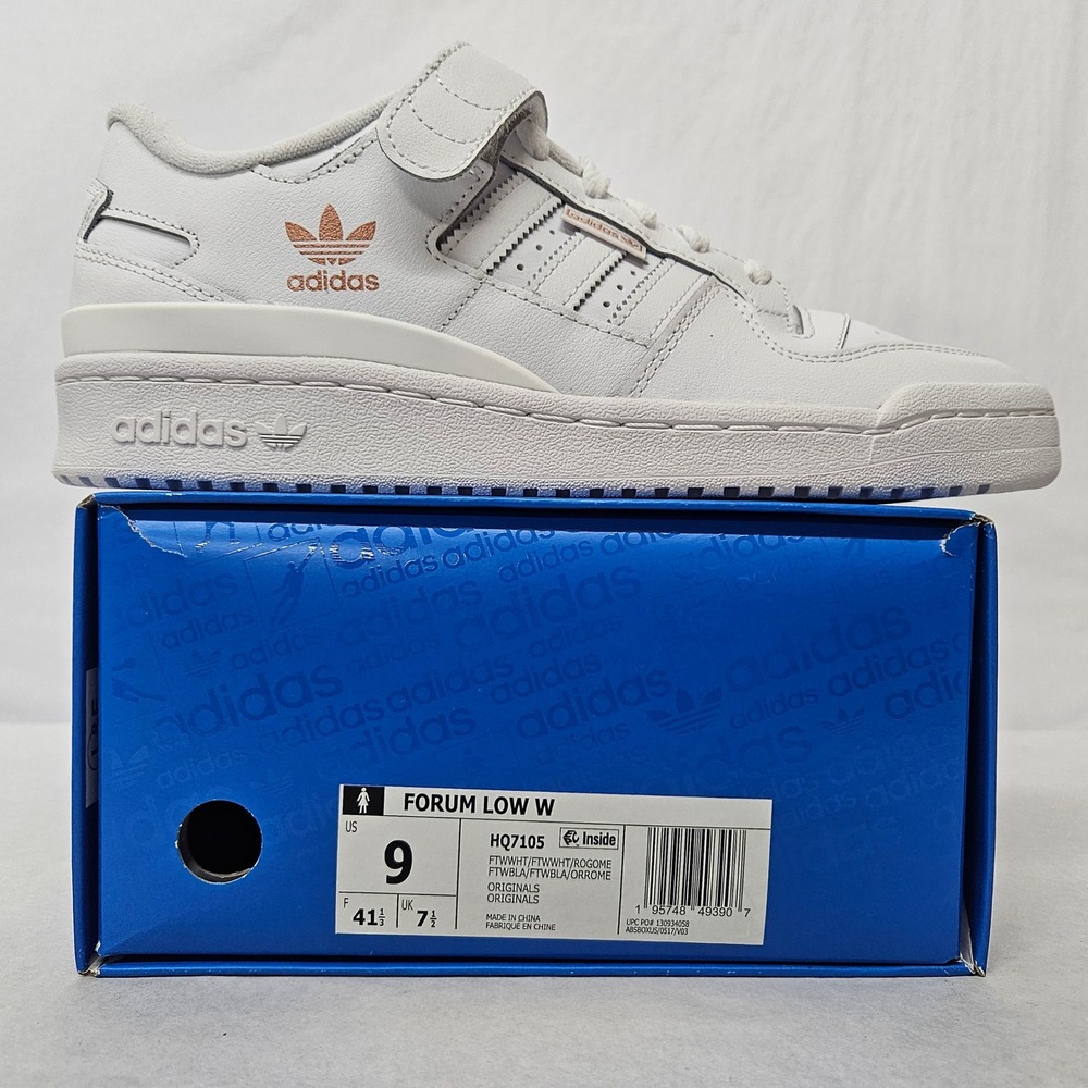 Adidas Forum Low Casual Sneakers HQ7105 White Rose Gold Metallic Women's Size 9
